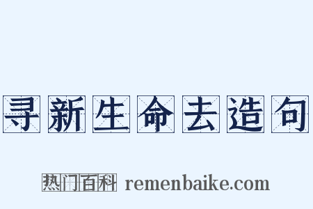 寻新生命去造句是什么意思的图片